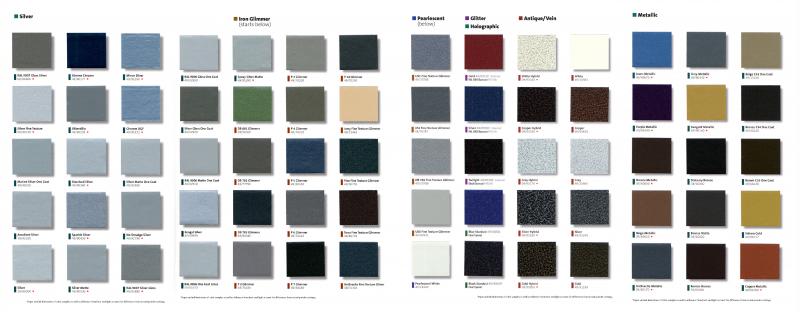 Prismatic Powder Coat Color Chart